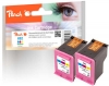 Peach Doppelpack Druckköpfe color kompatibel zu  HP No. 62 c*2, C2P06AE*2