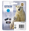 210844 - Cartucho de tinta original cian No. 26 c, C13T26124010 Epson